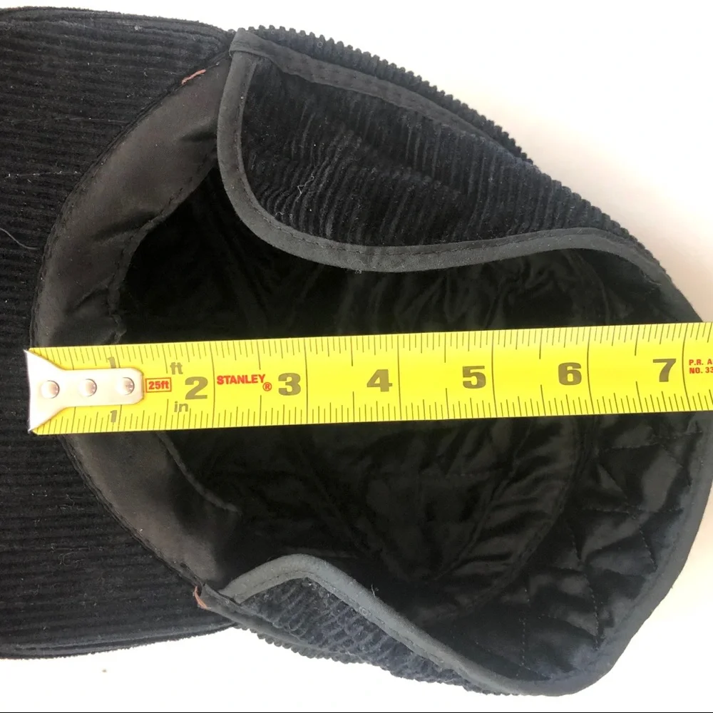 GAP Tween Black Corduroy Kids Trucker Hat with Flaps